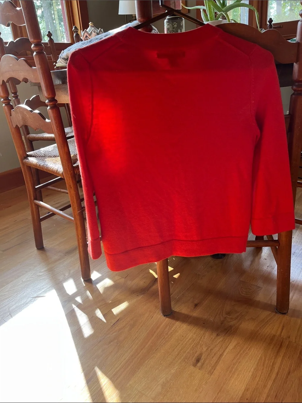 Banana Republic Bright Red Collarless Knit Cardigan